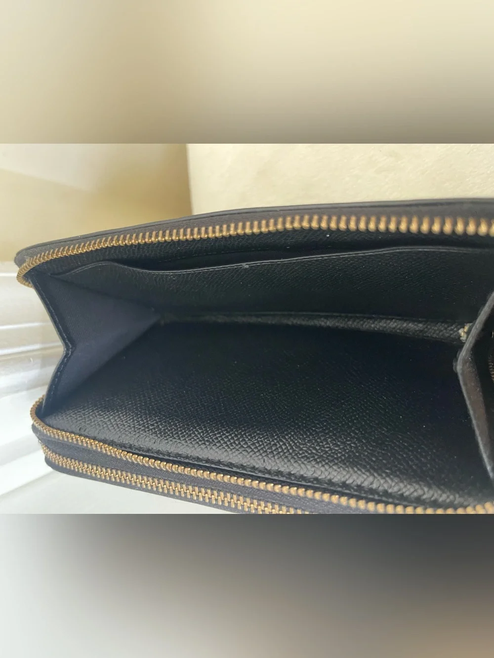 Coach Black Pebbled Leather Double Zip Wristlet with Detachable Strap